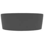 vidaXL Lavabo de luxe avec trop-plein Gris foncé mat 36x13cm Céramique