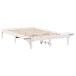 vidaXL Cadre de lit avec tables de chevet Blanc Blanc