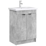 vidaXL Armoire sous évier de salle de bain Gris béton