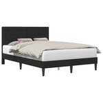 vidaXL Cadre de lit avec tête de lit Noir 160 x 200 cm Velours