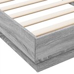 vidaXL Cadre de lit avec lumières LED sonoma gris 90x200 cm