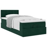 vidaXL Cadre de lit ottoman avec matelas vert foncé 100x200 cm velours
