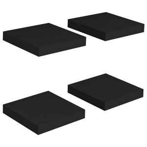 vidaXL Étagères murales flottantes 4 Pièces noir 23x23 5x3 8 cm MDF
