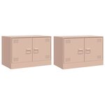 vidaXL Meubles TV 2 Pièces rose 67x39x44 cm acier