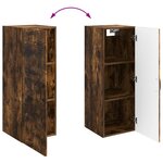 vidaXL Armoire Murale Chêne fumé 33 x 34 5 x 90 cm Bois d'ingénierie