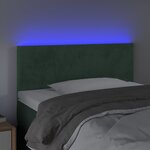 vidaXL Tête de lit à LED Vert foncé 100x5x78/88 cm Velours