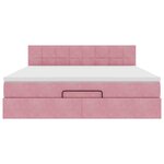VidaXL Cadre de lit ottoman avec matelas rose 160x200 cm velours