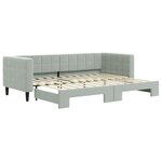 vidaXL Lit de jour avec lit gigogne gris clair 80x200 cm velours