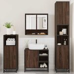 vidaXL Ensemble de meubles de salle de bain 4 Pièces chêne marron
