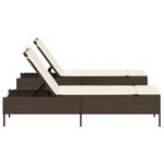 vidaXL Chaises longues avec coussins lot de 2 marron résine tressée