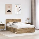 vidaXL Cadre de lit Chêne artisan 150 x 200 cm Pin massif