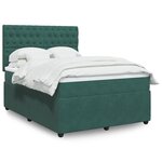 vidaXL Sommier à lattes de lit et matelas Vert foncé 140x200cm Velours