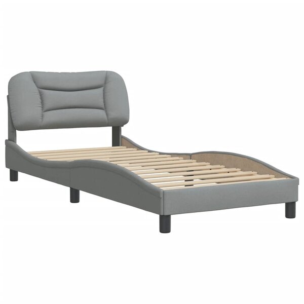 vidaXL Cadre de lit avec tête de lit Gris clair 80x200 cm Tissu