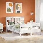 vidaXL Lit bibliothèque sans matelas blanc 160x200 cm bois pin massif