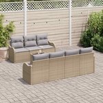vidaXL Ensemble de canapé de jardin avec coussin 8 Pièces Beige et gris