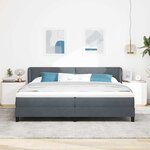vidaXL Lit à ressorts avec matelas Gris foncé 200 x 200 cm Velours