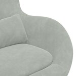 Chaise œuf vidaXL en velours gris clair