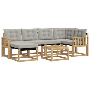 vidaXL Ensemble de canapés d'extérieur 7 pc Blanc et gris clair