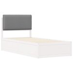 vidaXL Cadre de lit avec tête de lit rembourrée Gris clair 75 x 190 cm