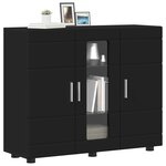 vidaXL Cabinet en Bois Noir 88 5 x 30 5 x 73 cm Bois d'ingénierie