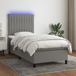 vidaXL Sommier à lattes de lit avec matelas et LED Gris foncé 80x200cm