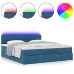 VidaXL Cadre de lit ottoman avec matelas bleu foncé 160x200 cm velours