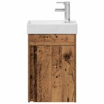 vidaXL Meuble de salle de bain avec robinet Bois ancien