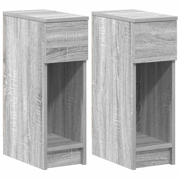vidaXL Tables de chevet avec tiroir 2 Pièces sonoma gris 20x36x60 cm
