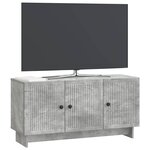 vidaXL Meuble TV 99 x 34 5 x 50 cm Gris béton Bois d'ingénierie