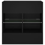 vidaXL Meuble TV mural avec lumières LED noir 58 5x30x60 5 cm