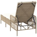 vidaXL Lounge de Soleil Beige et crème Rotin PE 157 x 55 x 92 cm Pliable