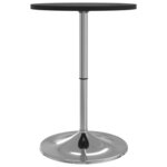 vidaXL Table de bar noir 50x50x90 cm bois d'ingénierie et acier chromé