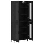 vidaXL Haut Armoire 2 Pièces Chêne noir Bois Aggloméré et Verre