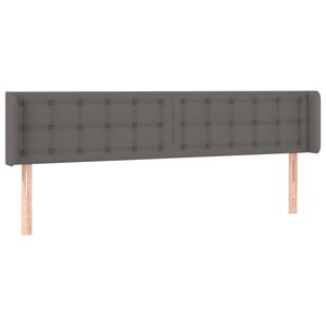 vidaXL Tête de lit avec oreilles Gris 203x16x78/88 cm Similicuir
