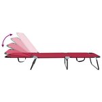 vidaXL Chaise longue pliante Rouge 188 x 57 x 86 5 cm Polyester