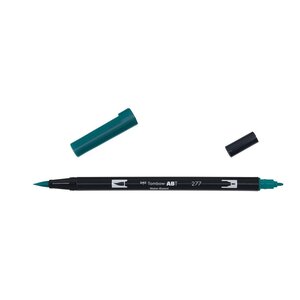 Feutre dessin double pointe abt dual brush pen 277 vert foncé tombow