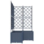 vidaXL Planteur de jardin avec treillis 3 Pièces gris 80x80x143 cm