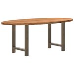 vidaXL Table à manger marron clair bois de chêne massif ovale