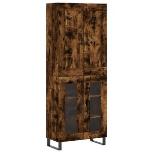 vidaXL Buffet haut Chêne fumé 69 5x34x180 cm Bois d'ingénierie