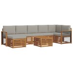 vidaXL Ensemble de canapés d'extérieur 8 pc Gris Naturel et Clair