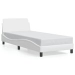 vidaXL Cadre de lit avec tête de lit Blanc 80x200 cm Similicuir