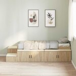 vidaXL Cadre de lit de rangement en chêne Sonoma 90x190 cm