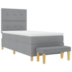 vidaXL Lit à ressorts avec tête de lit Gris clair 200 x 90 cm tissu