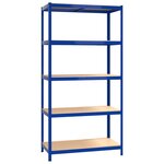vidaXL Étagères à 5 niveaux 4Pièces Bleu Acier et bois d'ingénierie