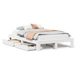 vidaXL Cadre de lit sans matelas blanc 120x190 cm bois de pin massif
