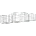 vidaXL Paniers à gabions arqués 3 Pièces 300x50x60/80 cm fer galvanisé