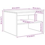 vidaXL Table basse Chêne noir 60 x 50 x 40 cm Bois d'ingénierie