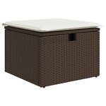 vidaXL Salon de jardin 8 Pièces avec coussins marron résine tressée