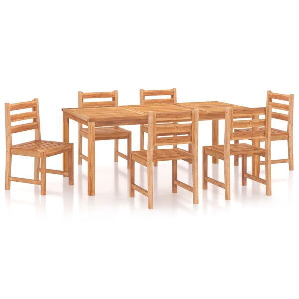 vidaXL Ensemble à manger de jardin 7 Pièces Bois de teck solide