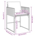 Ensemble de salle à manger de jardin 5 pièces avec coussins beige poly rotin